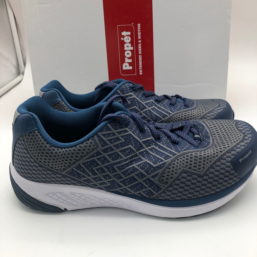 Propet One MAA102M Mens 12 X 3E Extra Wide Navy Grey Walking Shoes NWB Sneakers